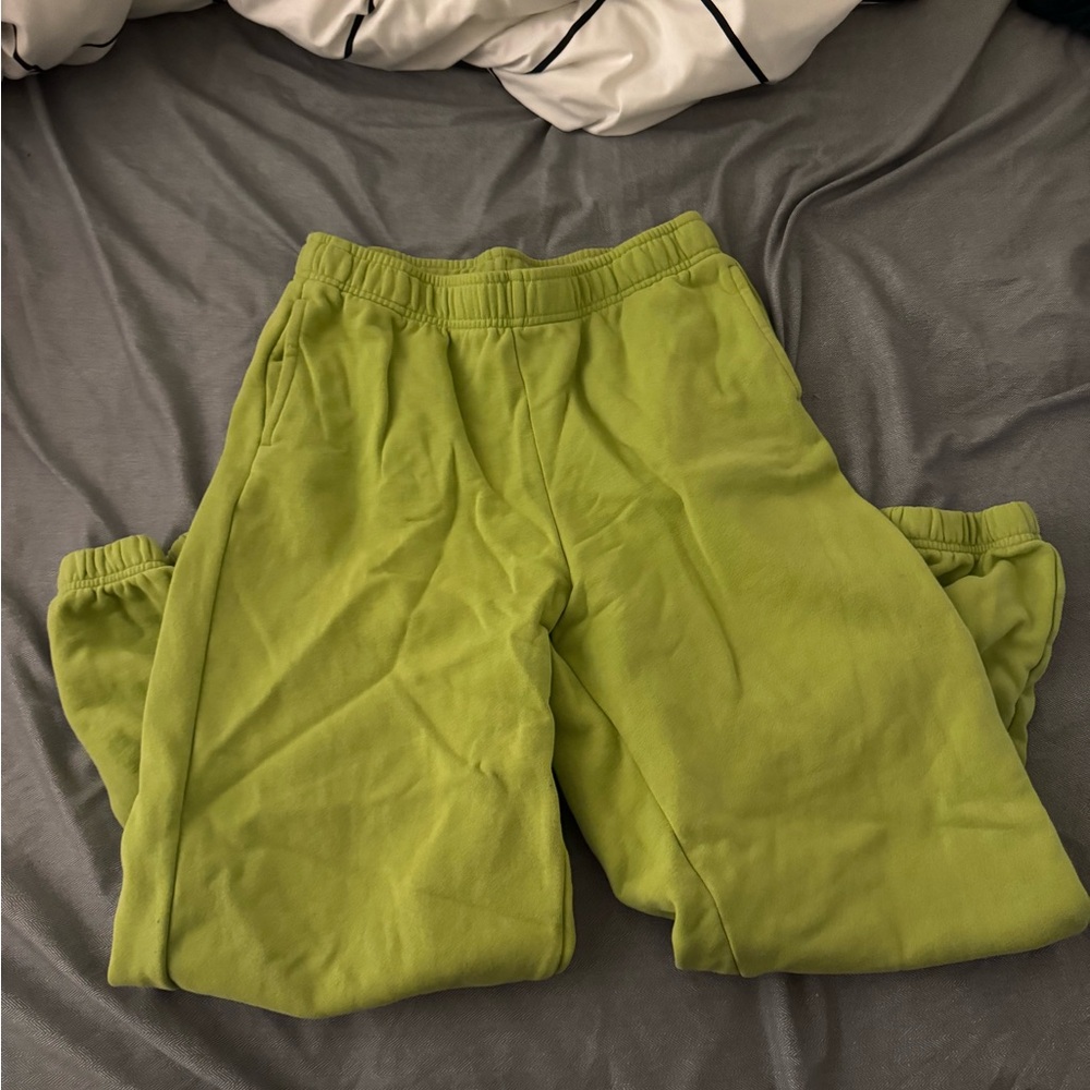 Green jogger sweat pants